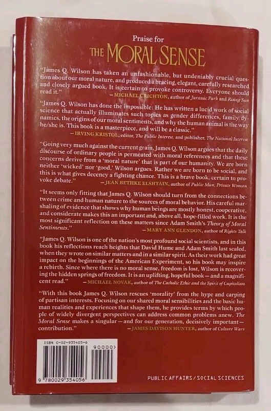 Moral Sense By James Q Wilson 1993 gallery