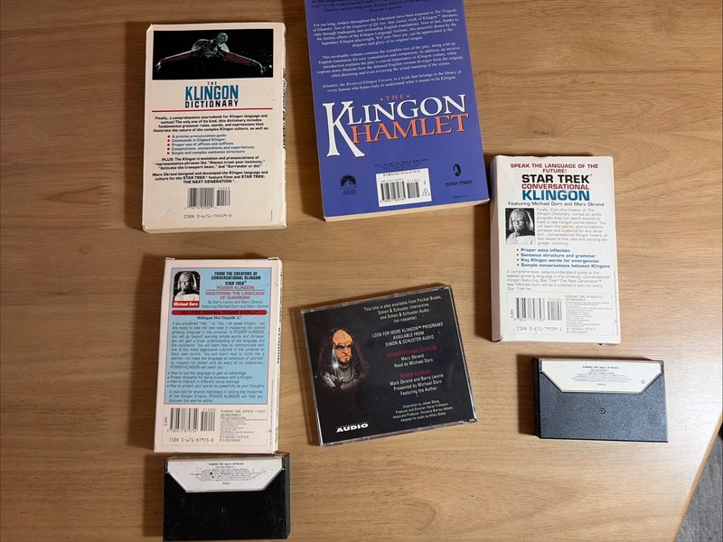 Star Trek Klingon Language Lot Dictionary Hamlet Power Klingon CD Cassette Books gallery