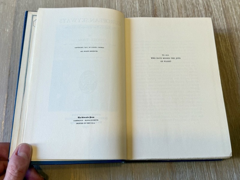 European Skyways by Lowell Thomas 1927 HC gallery