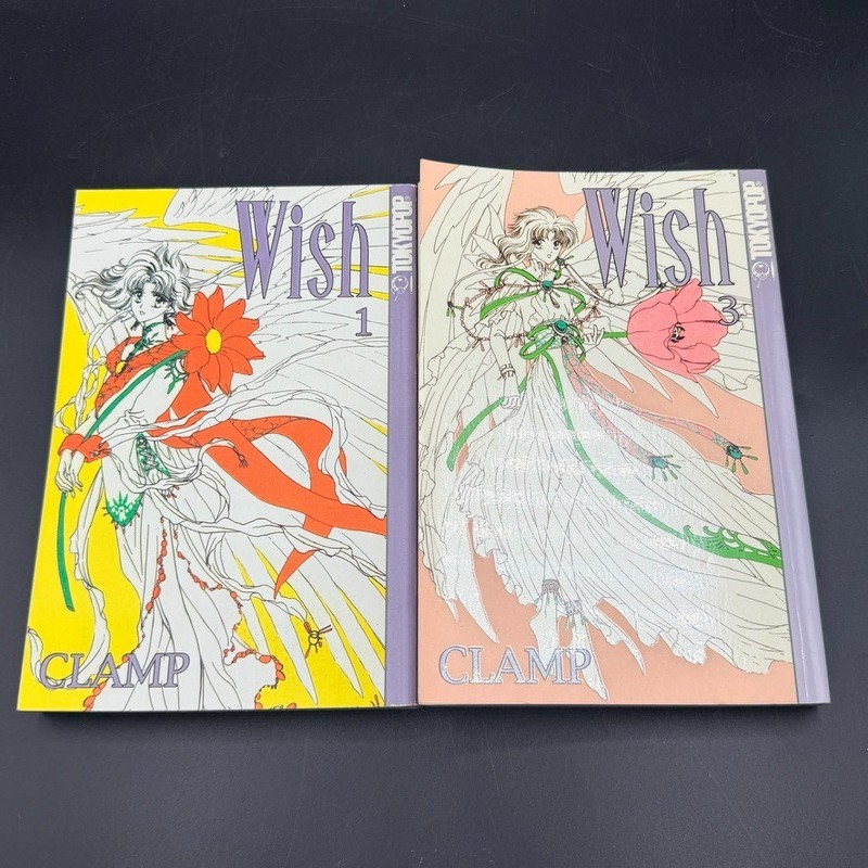 Wish Vol. 1 & 3 by CLAMP English paperback graphic novel Manga Tokyopop 2002