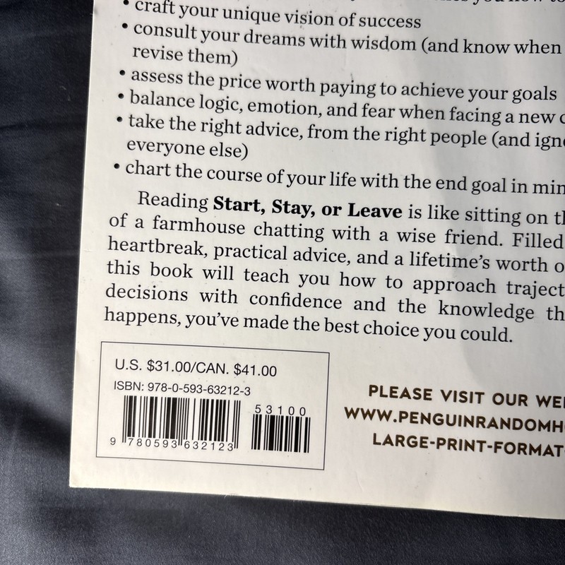 Start, Stay, or Leave: The Art of Decision Making (Random House Large - GOOD gallery