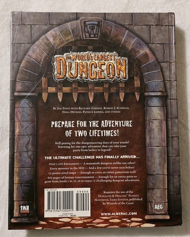 The World's Largest Dungeon NO MAP 840 Pages NO MAP Jim Pinto Dungeons & Dragons gallery