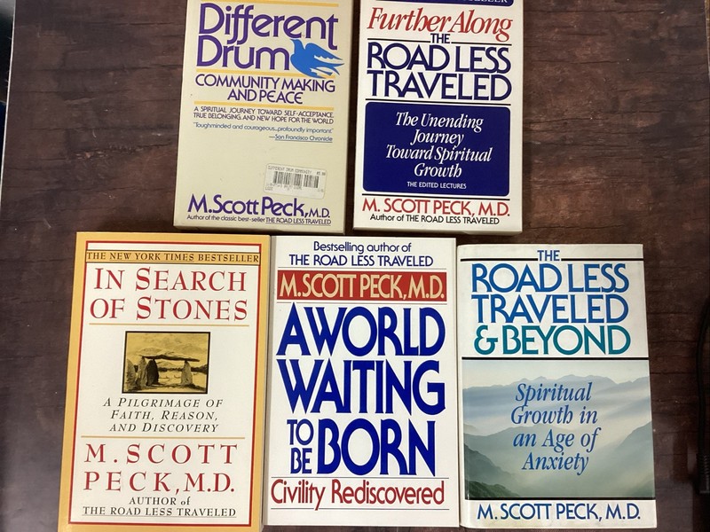M Scott Peck, 5 Book Lot, Road Less Traveled Spiritual Psychology gallery