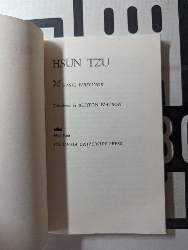 Hsün Tzu : Basic Writings by Burton Watson 1996 Paperback Vintage! Translations gallery