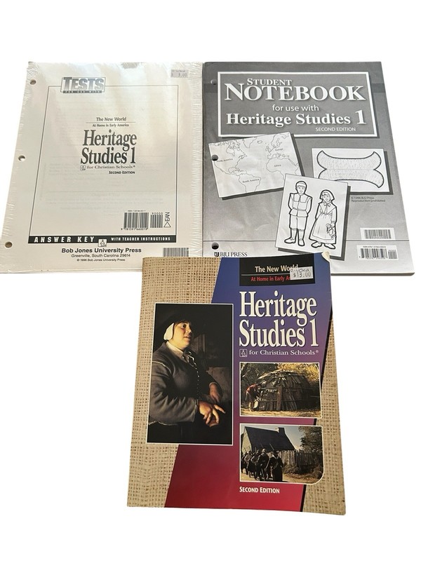 Bob Jones University BJU Heritage Studies 1 Curriculum set the New world 3 books