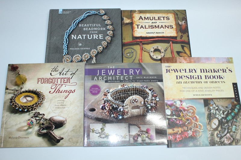 Lot of 5 Books on Jewelry Making, Techniques, Design, Mixed Media, Beads, Found