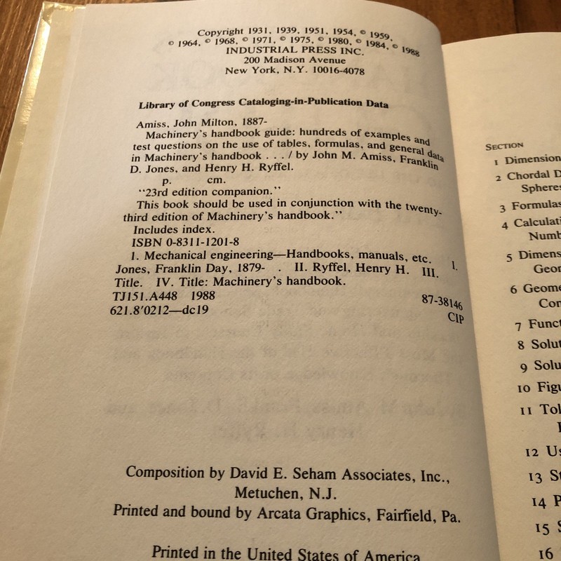 Machinery's Handbook Guide 23 Revised Edition 1988 gallery