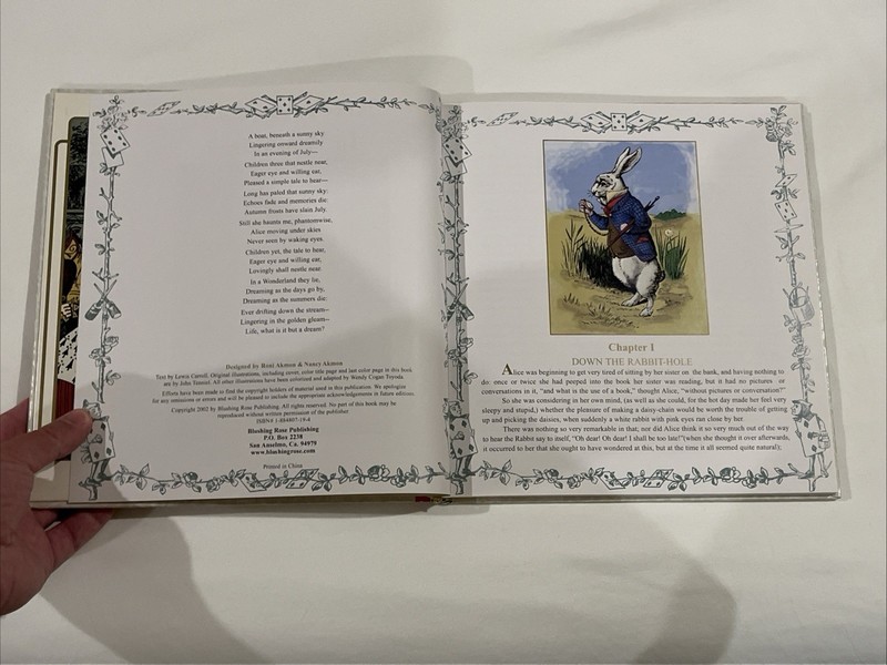 2002 Blushing Rose ALICE IN WONDERLAND 10 x 10-1/2 Colorized Book - SUPER RARE! gallery