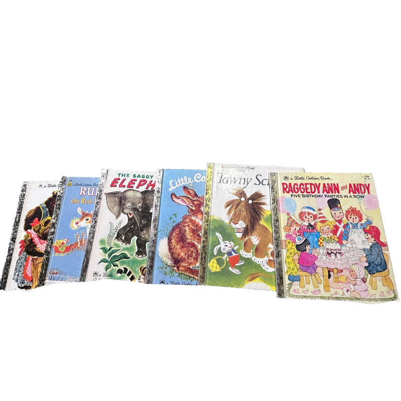 VTG A Little Golden Book Series Collectable books, Lot of 6 Books Total