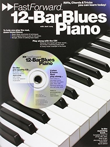 12- BAR BLUES PIANO: RIFFS, CHORDS, & TRICKS YOU CAN LEARN By Jack Long *VG+*