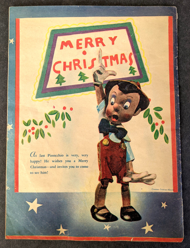 Pinocchio Pinocchio's Christmas Party 1939 Disney Give Away Toytown Boston gallery