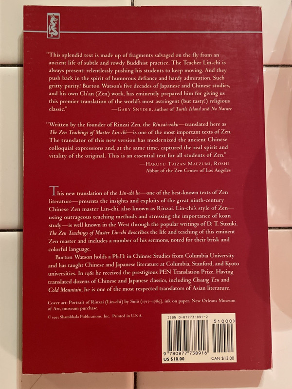 The Zen Teachings of Master Lin-Chi (Shambhala Dragon Editions) trans: Watson gallery
