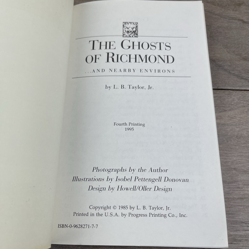 The Ghosts of Richmond and Nearby Environs by L.B. Taylor, JR. PB 4th Ed 1995 gallery