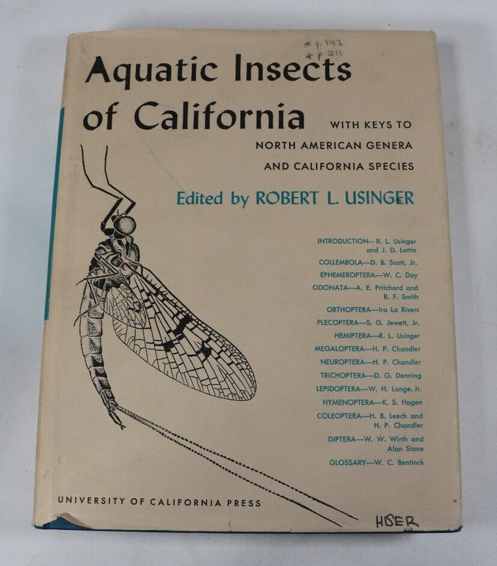 Aquatic Insects of California Fly Fishing Book Robert Usinger, 1956, 507 Pages