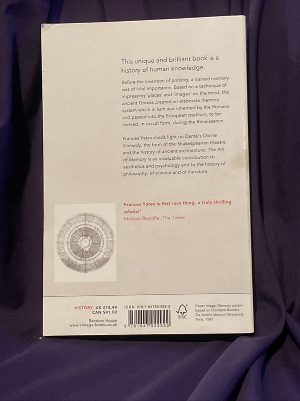 Art of Memory by Frances A. Yates (2014, Uk-Trade Paper) gallery