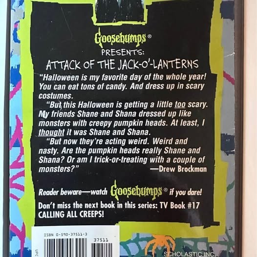 RARE GOOSEBUMPS TV SERIES # 16 ATTACK OF THE JACK-O' LANTERNS FIRST PRINT gallery