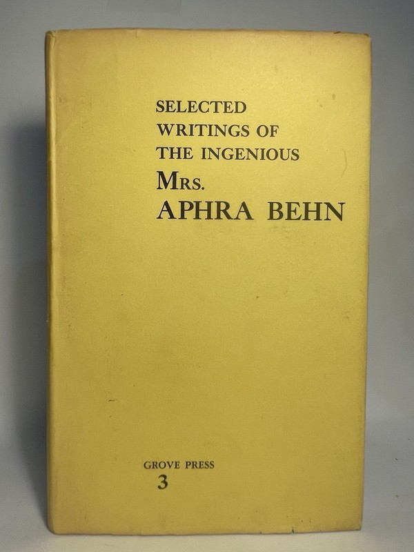 RARE 1st ED Selected Writings Aphra Behn Grove Ed. ’50 Feminism Literature