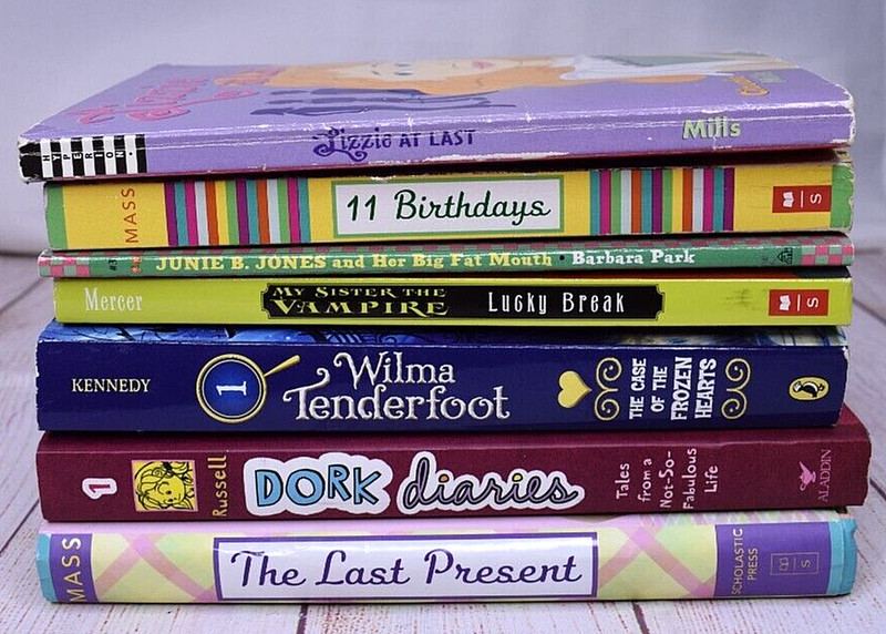Lot of 7 Children’s Books Lizzie at Last 11 Birthdays Dork Diaries Last Present