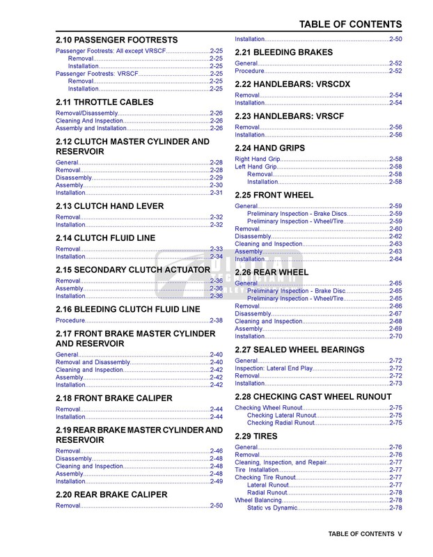 HARLEY-DAVIDSON VRSC V-Rod Models Service Manual 2013 - WIRE BOUND - COVERS gallery