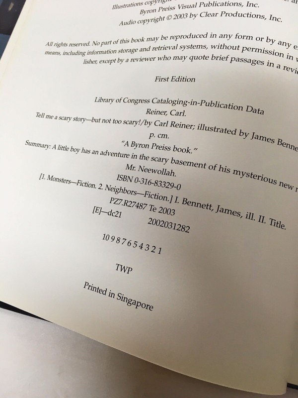 Carl Reiner Signed Tell Me a Scary Story but Not Too Scary! 1st/1st Ed Printing gallery