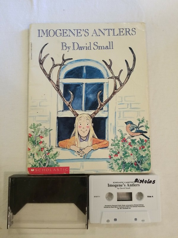 1985 VTG IMOGENES ANTLERS PAPERBACK BOOK AND AUDIO CASSETTE SCHOLASTIC FREE S/H