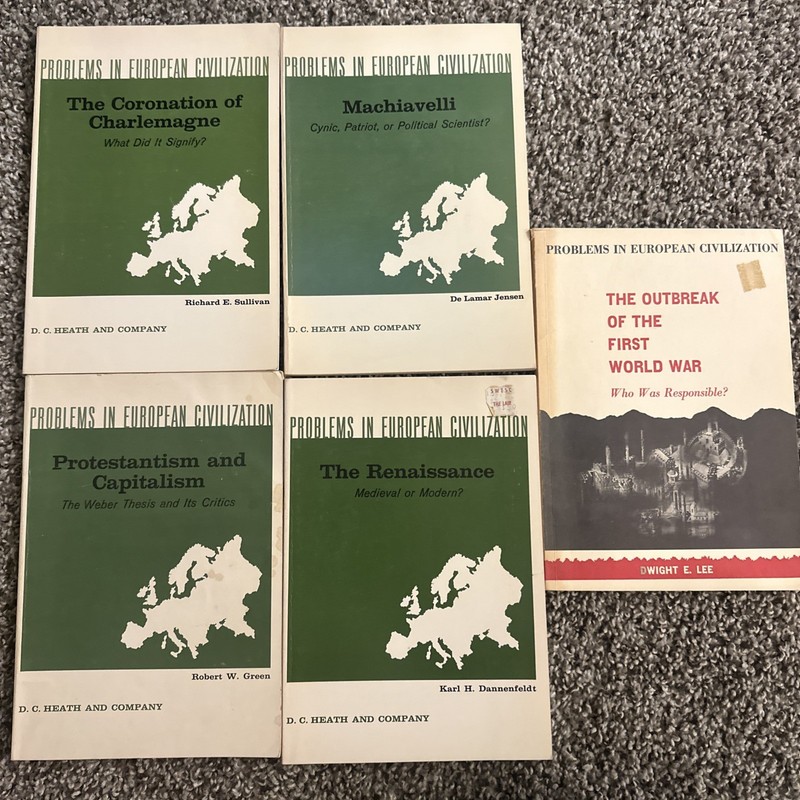 Lot Of 5 Problems in European Civilization 1950s/ Macchiavelli, Charlemagne Etc