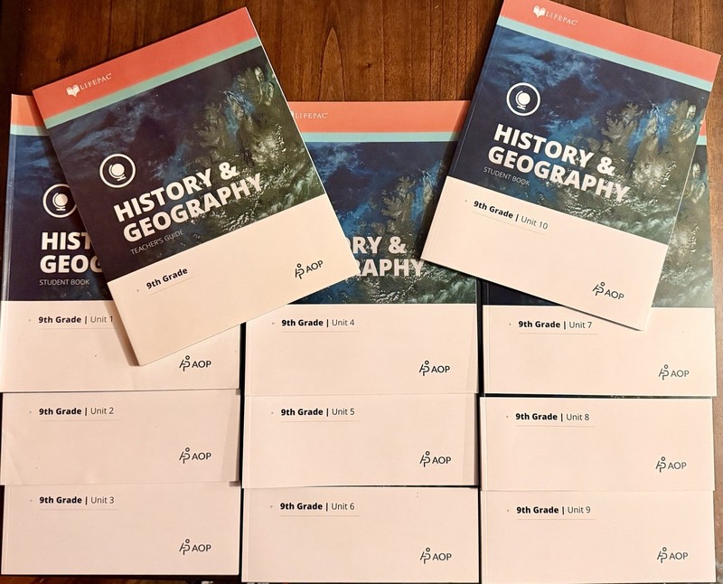 AOP-LIFEPAC Complete 9th Grade 5 Subject Homeschool Curriculum W/teacher’s Guide
