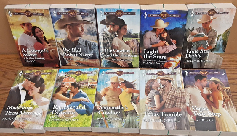 Lot of 10 Harlequin Western Promises Romance Series — Larger Print — Paperback
