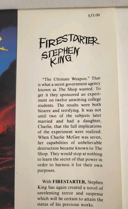 Firestarter By Stephen King Phantasia Press Dust Jacket By Michael Whelan RARE gallery