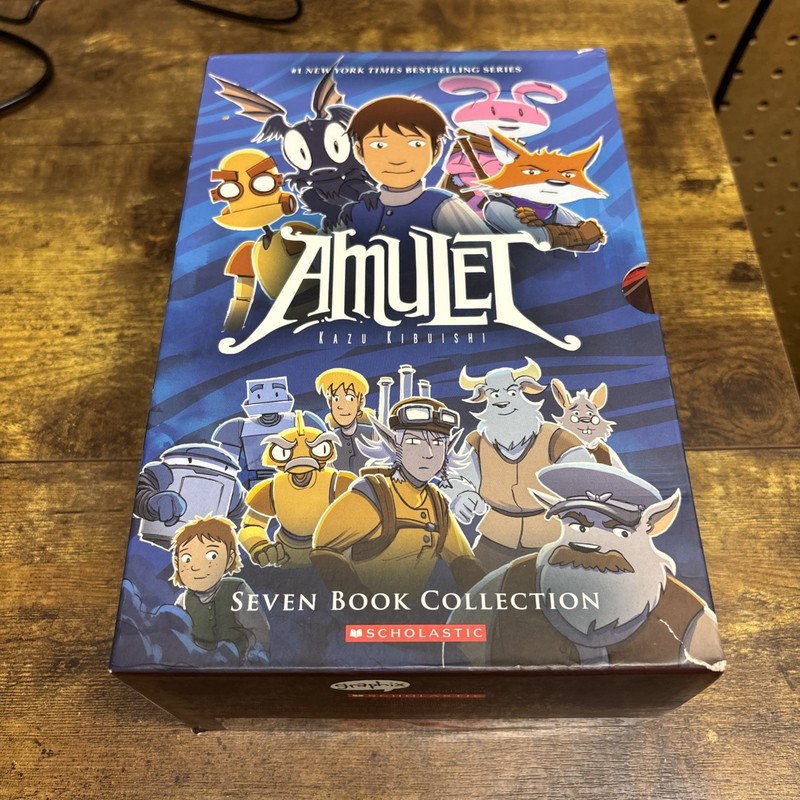 Amulet Box Set: Books #1-7 by Kazu Kibuishi (2016, Trade Paperback / Trade…