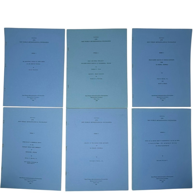 Notes Of The New World Archaeological Foundation Provo 1-6 Archaeology Research