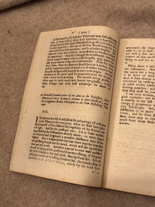 Philosophical Transactions volume 7 issue 82 pages 4031 - 4038 Isaac Newton 1672 gallery
