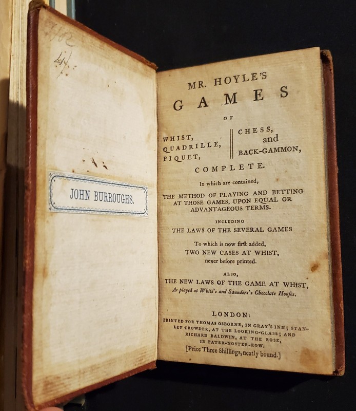1700's RARE BOOK Mr. Hoyle's Games of Whist, Quadrille, Piquet Chess Back-Gammon gallery