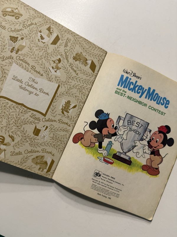 Walt Disney Mickey Mouse Best-Neighbor Contest Little Golden Book 1980 VTG gallery