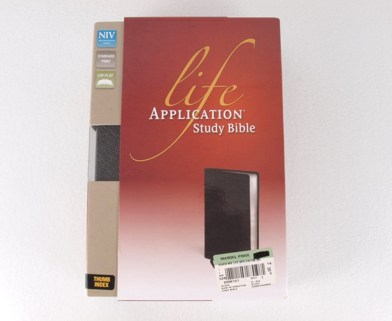 Zondervan NIV Life Application Study Bible Indexed Black Leather 1984 2011 USA gallery