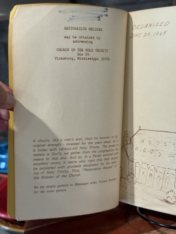 Restoration Recipes COOKBOOK Church Of Holt Trinity Vicksburg, MS gallery