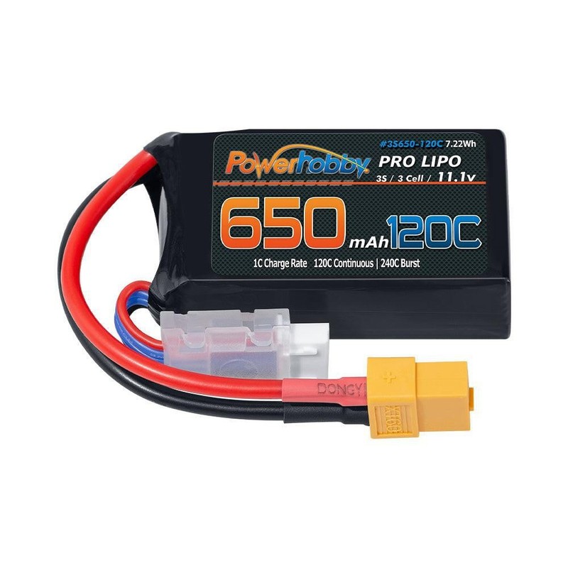 Powerhobby 3S 11.1V 650mAh 120C GRAPHENE Lipo Battery w XT60 Plug gallery