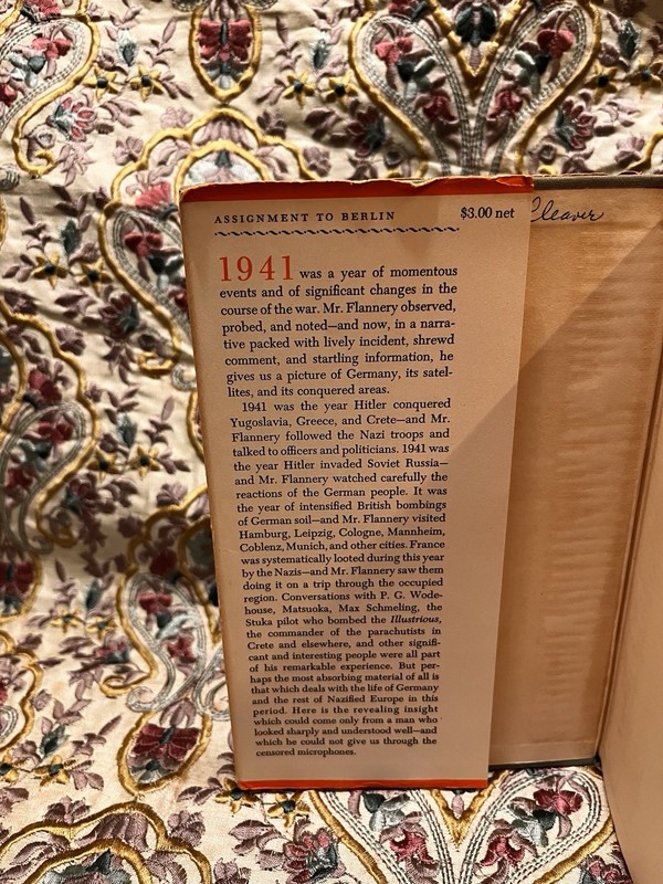 Assignment to Berlin by Harry W. Flannery Hardcover 1942 WWII Dust Jacket gallery