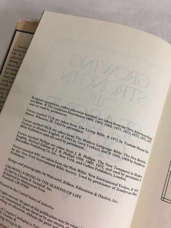 Growing Strong In the Seasons of Life -Chas R Swindoll- Fwd: Billy Graham (1983) gallery
