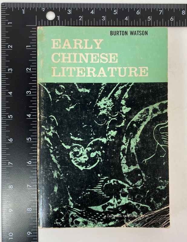 Early Chinese Literature by Burton Watson (1972, Trade Paperback)