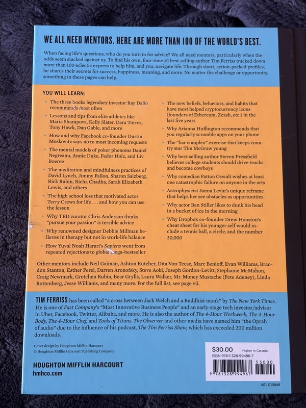 SIGNED Tribe of Mentors by Timothy Ferriss, Tim Ferriss, AUTOGRAPHED COPY RARE! gallery