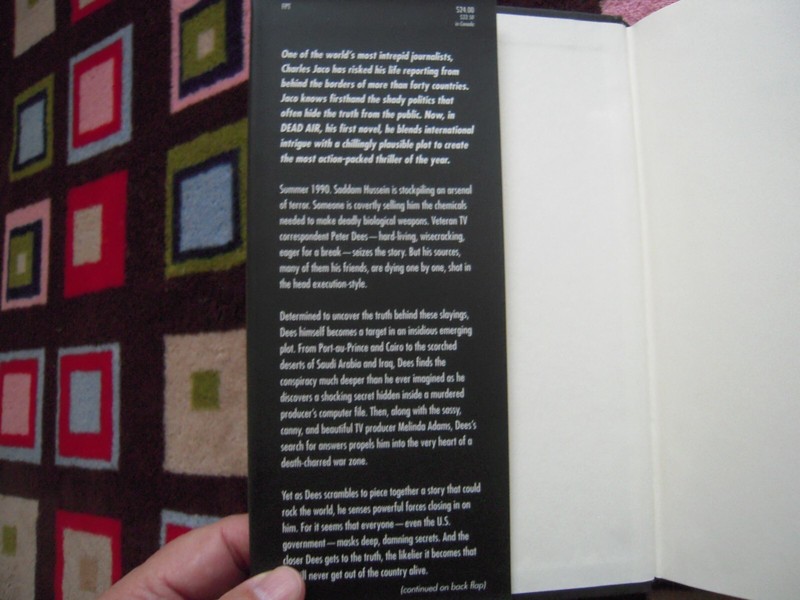 VINTAGE 1998 DEAD AIR BY CHARLES JACO HARDCOVER FIRST EDITION 364 PAGES gallery