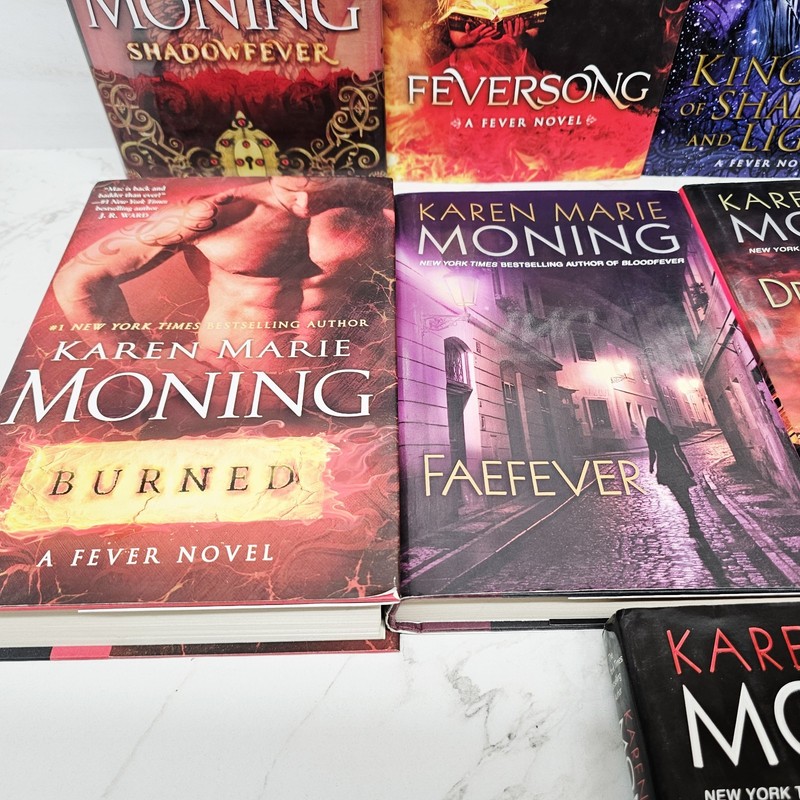 Lot of 9 Out Of 11 ~ HC Hardcover Books ~ Karen Marie Moning ~ FEVER Series gallery