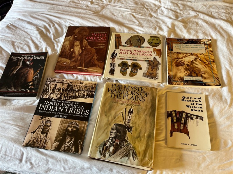 Lot of 7 Native American Books – MYSTIC WARRIORS OF THE PLAINS, Sioux Beadwork..
