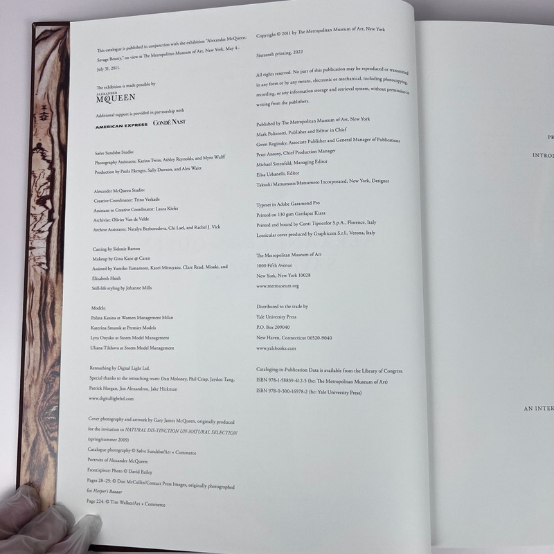 Alexander McQueen Savage Beauty Hardcover SEALED Met Museum 16th Printing 2022 gallery