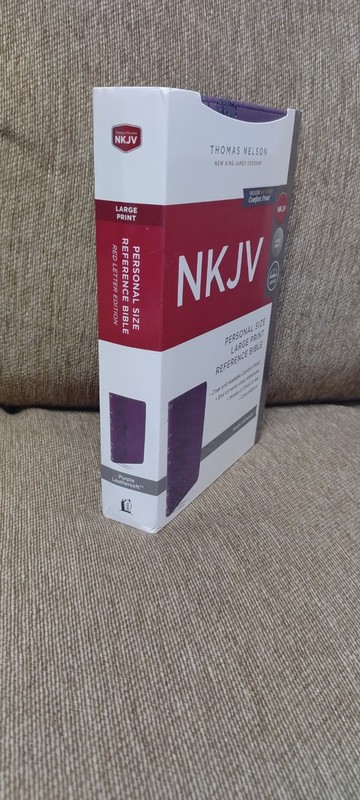 NKJV End-Of-verse Reference Bible, Personal Size Large Print, Purple leathersoft gallery