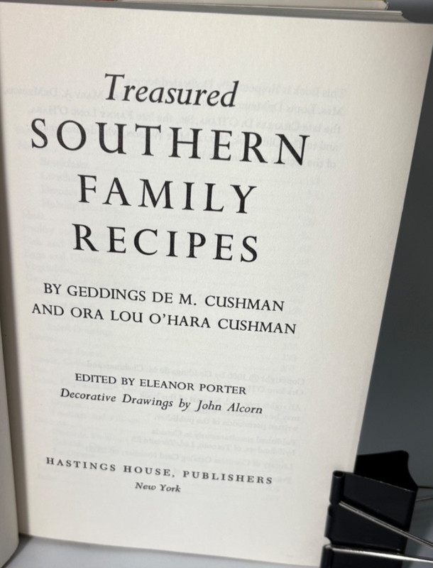 Treasured Southern Family Recipes Geddings de M. Cushman, 475 Recipes, 1966 gallery