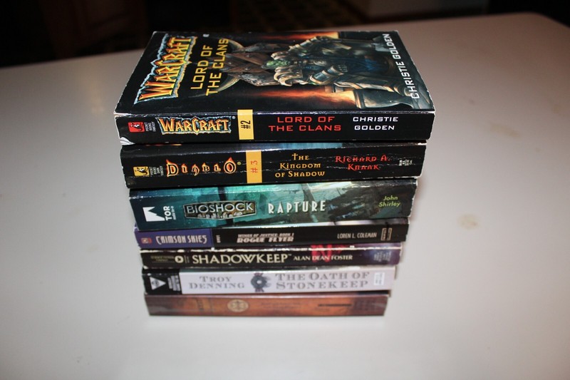 Lot of 7 video game tie-in paperbacks, 1980s/1990s, Baldur's Gate, Bioshock gallery