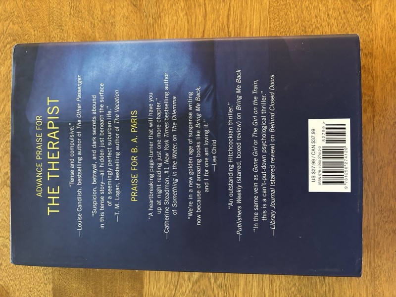 Therapist : A Novel by B. A. Paris (2021, Hardcover) gallery