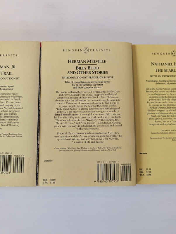 Lot of 3 Vintage Penguin Classics Books American Lit Hawthorne Melville Parkman gallery
